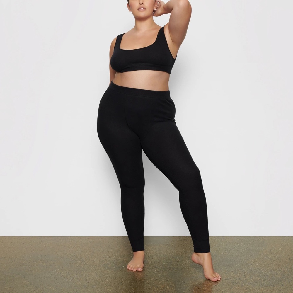 Skims brushed waffle legging onyx